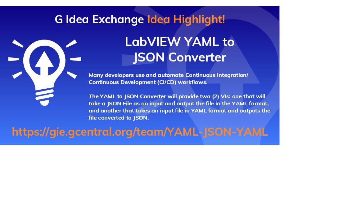 Many developers use and automate Continuous Integration/Continuous Development (CI/CD) workflows.  

The YAML to JSON Converter will provide an easy way to convert between YAML to JSON and JSON to YAML. loom.ly/C8gt_0g

#glanguage #labview #community