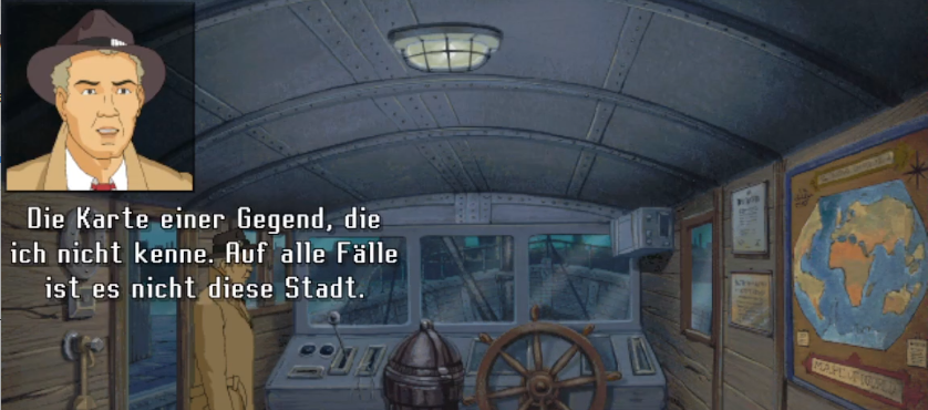 Gameatorium's tweet photo. Sicher, Jack. Das ist bloß eine Weltkarte. Muss man nicht kennen. #jackorlando #LetsPlay #gaming #videogames #worstgames #adventures #pointandclick https://t.co/CtKsGZ2S6q