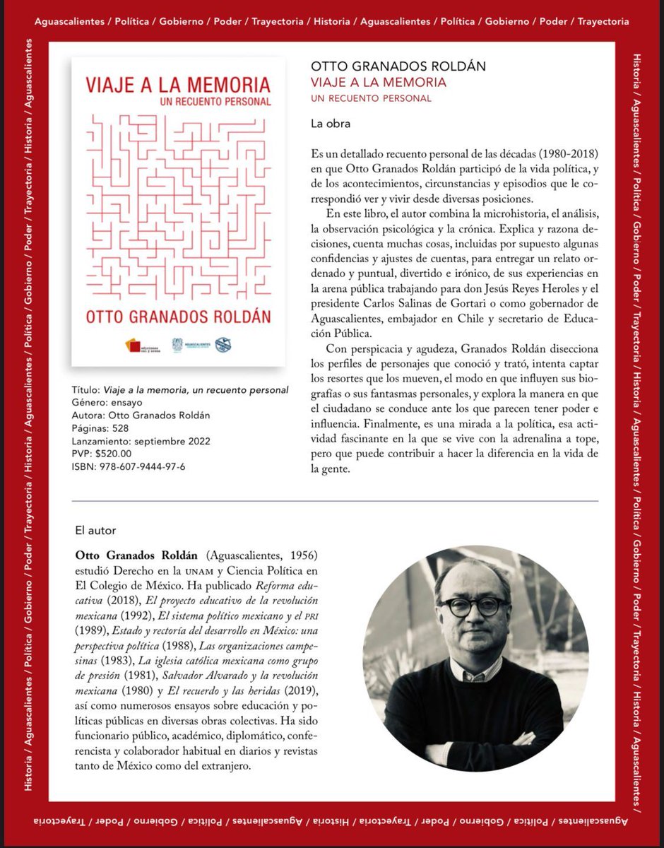 TinocoGRogelio's tweet photo. #FILEM2022

Presentación del libro
“Viaje a la Memoria. Un recuento Personal”, de @Otto2025

Sábado 3 de septiembre
11:00🕚

Transmisión en vivo, página del Colegio de Ciencia Política y Administración Pública del #EstadoDeMéxico, A.C.
https://t.co/9gZg05dBKa 
@mrjuanmondragon https://t.co/fBaDRwfPND