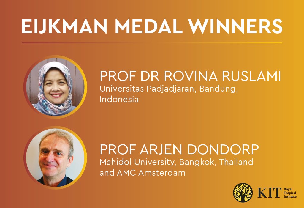 The winners of this year’s Eijkman Medal for #GlobalHealth Research received their awards from jury chair Prof. Dr @TeunBousema in a ceremony held at <a href="/100kit/">KIT</a> today. #PowerOfKnowledge #PoK2022 #SDG3 #malaria #tuberculosis kit.nl/announcing-the…