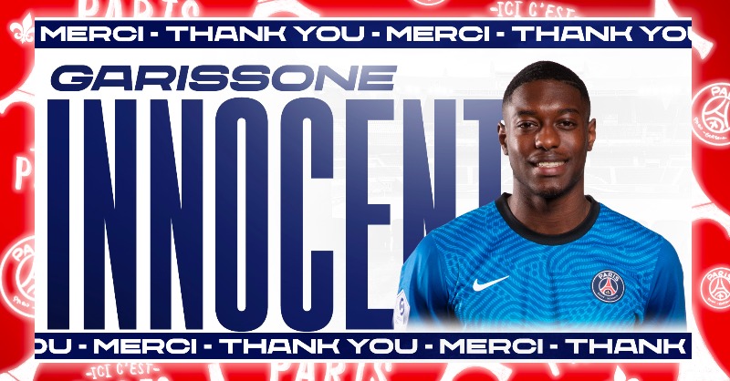 PSG_inside's tweet photo. Le gardien de but français Garissone Innocent rejoint le club belge d’Eupen, dans le cadre d’un transfert définitif. ✍️

Le Paris Saint-Germain souhaite beaucoup de réussite à Garissone pour la suite de sa carrière.