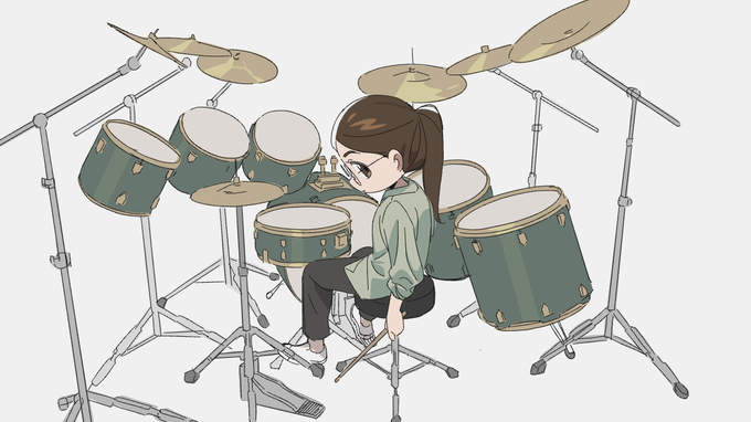 「brown hair drum set」 illustration images(Latest)