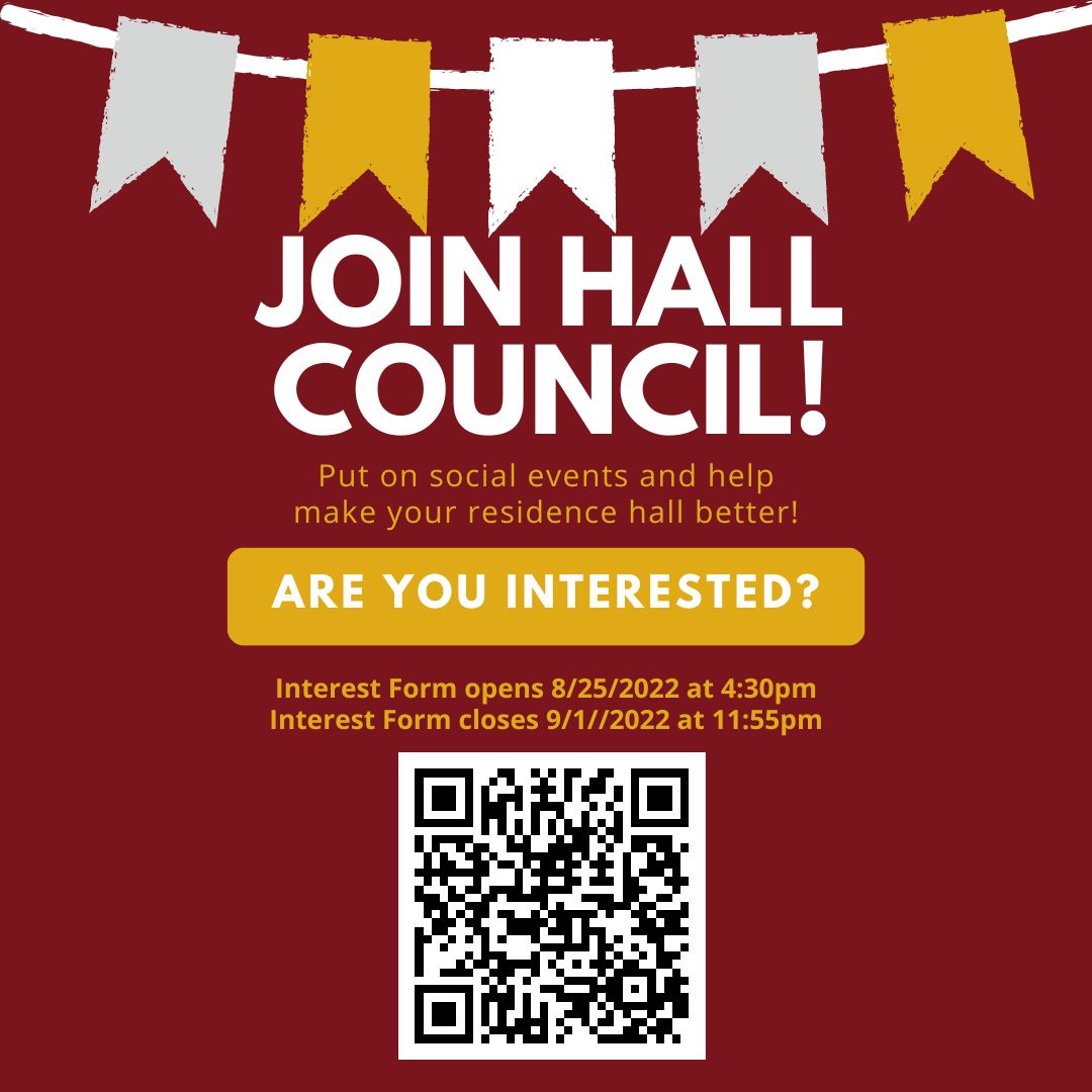 Today is the last day to fill out the Hall Council interest form!
bit.ly/3CrXPPI

#cofc #cofcrha #homesweetcofc #cofchallcouncil #hallcouncil