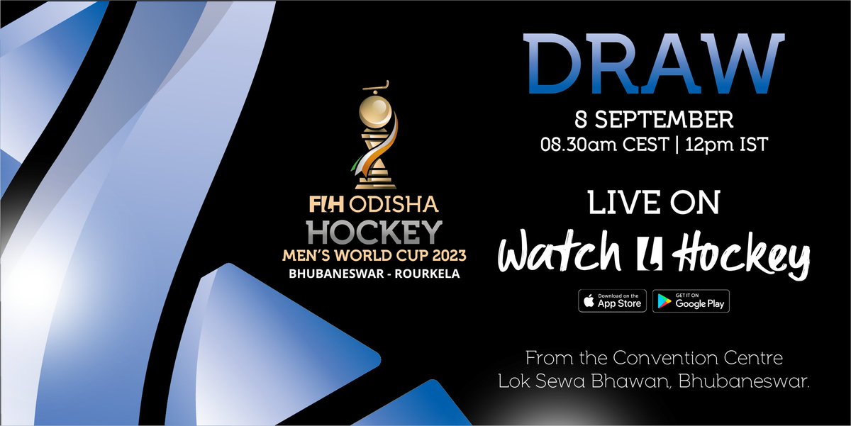 FF_Hockey's tweet photo. Découvrez la poule de l'Equipe de France masculine pour la Coupe du Monde 2023 @FIH_Hockey de Bhubaneswar &amp; Rourkela 🇮🇳
 
C'est ce jeudi 8 septembre à 8h30 en direct sur @watchdothockey de la #FIH 🙏

#HWC2023  #HockeyInvites  #HockeyEquals https://t.co/Y5l5lf1lRz