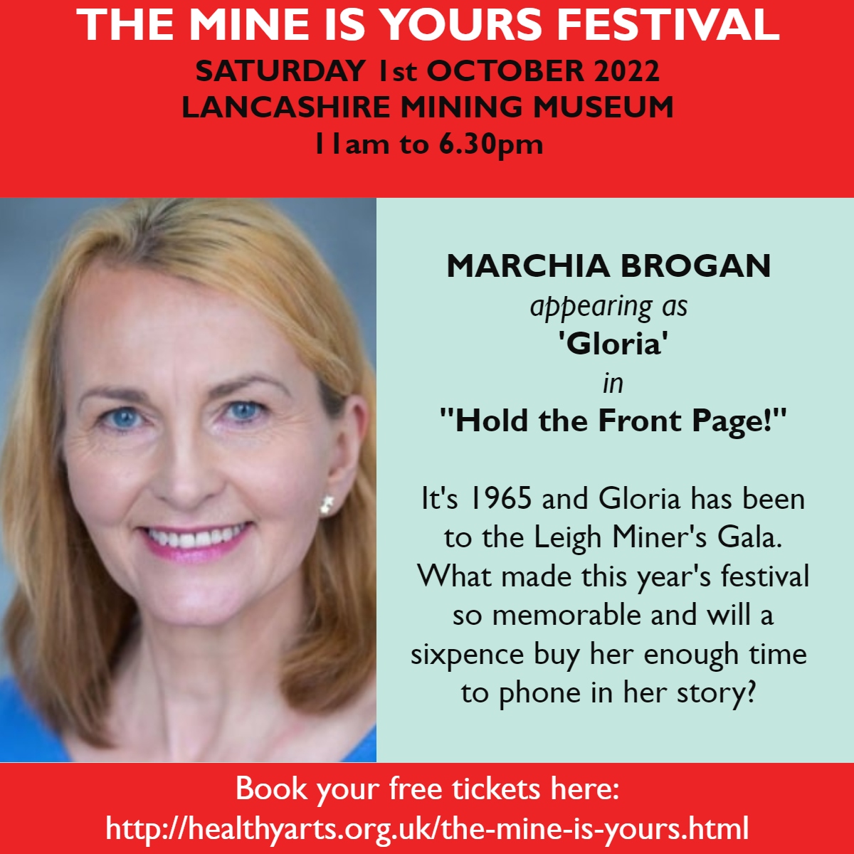 Healthy_Arts's tweet image. Another immersive theatre experience appearing at #themineisyours festival at @mining_museum is local actress, Marchia. Book free entry here: healthyarts.org.uk/the-mine-is-yo…
Made possible by @HeritageFundUK @FireWithinWigan @PeelLandP  - #HLFsupported