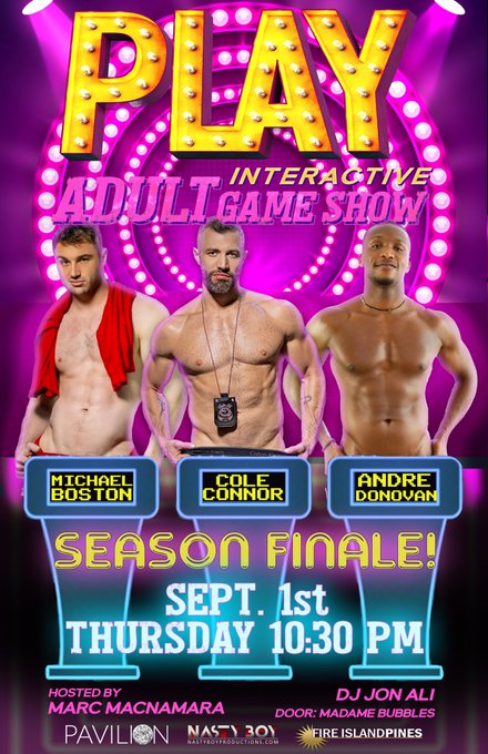 TONIGHT #FireIsland Season Finale of #PLAY All Stars edition w/ @XXXMBoston @AndreDonovanXO @coleconnorxx<a href="/tag/fireisland"class="tags">#FireIsland</a><a href="/tag/play"class="tags">#PLAY</a>