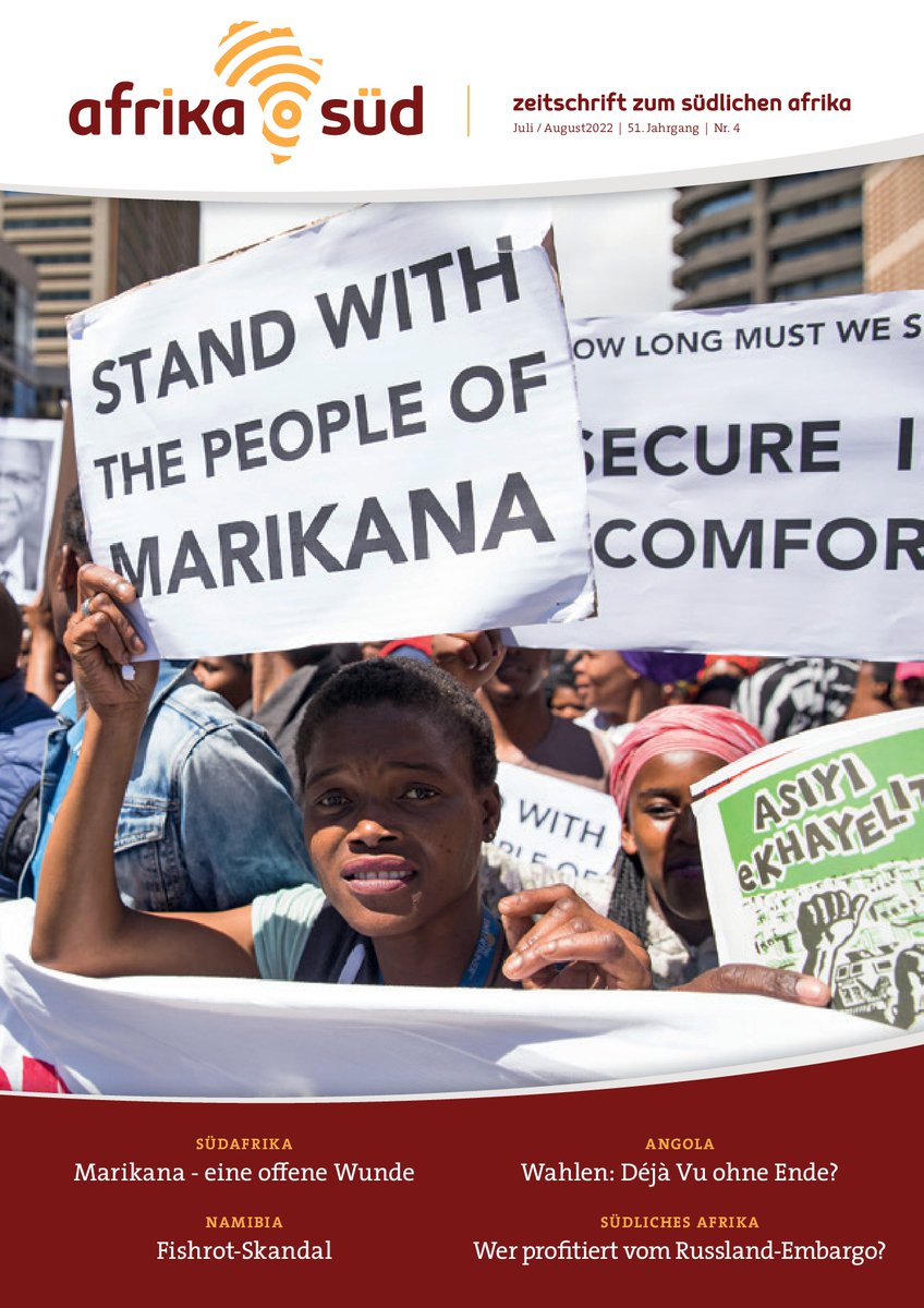 AfrikaSuedMag's tweet photo. Afrika Süd 22-4 ist erschienen! U.A. mit Beiträgen zum Jahrestag des Massakers in #marikana (#südafrika), dem #fishrot Skandal (#namibia) und den Wahlen in #AngolaElections2022 https://t.co/RDys2pD2fo https://t.co/SDZWZHCWzE