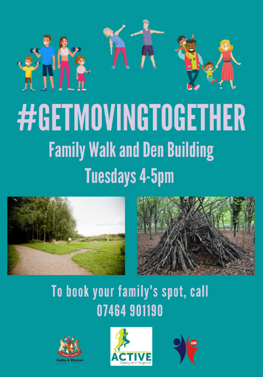 Oadby_Wigston's tweet photo. #GetMovingTogether with @ActiveOadbyWigs is changing as we head into the autumn ๐
Join them from 4pm - 5pm on Tuesdays at Brocks Hill Country Park for a family walk and den building!
๐ฒ To book your spot, please message 07464 901190 https://t.co/WAZAulCJWF