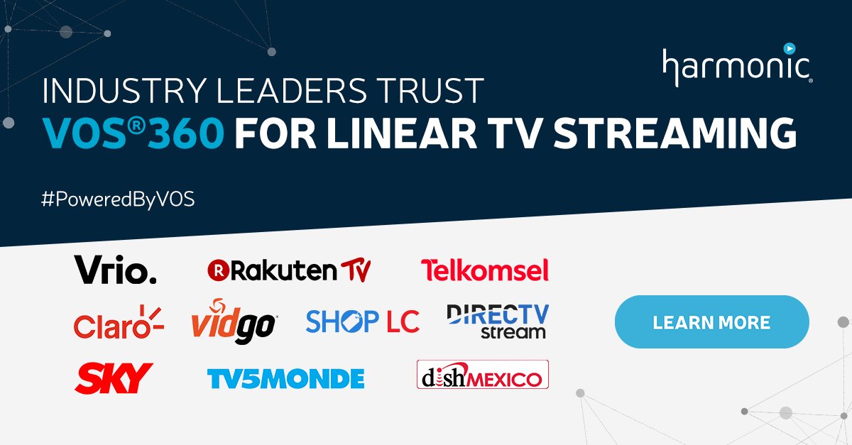 HarmonicInc's tweet photo. Transform your linear TV services with amazing video experiences to any device. Learn more about #VOS360: https://t.co/ZAcceGkjxP #PoweredByVOS #TVStreaming https://t.co/tEkjI1fZSJ