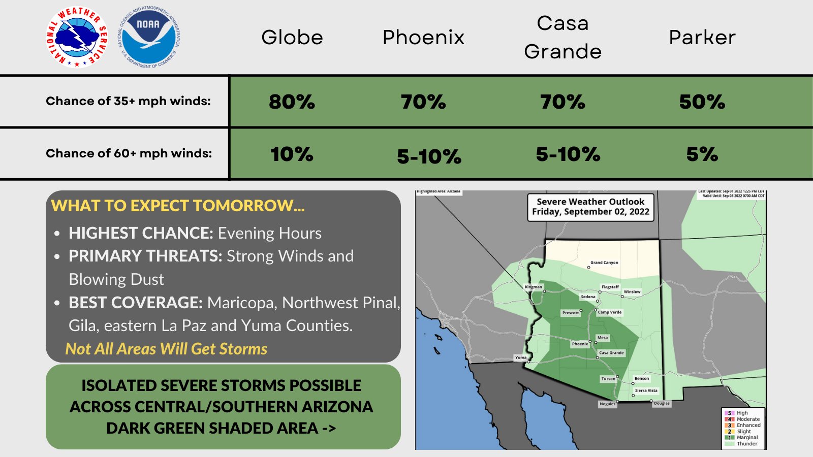 NWS Phoenix on Twitter "Conditions are looking more favorable for