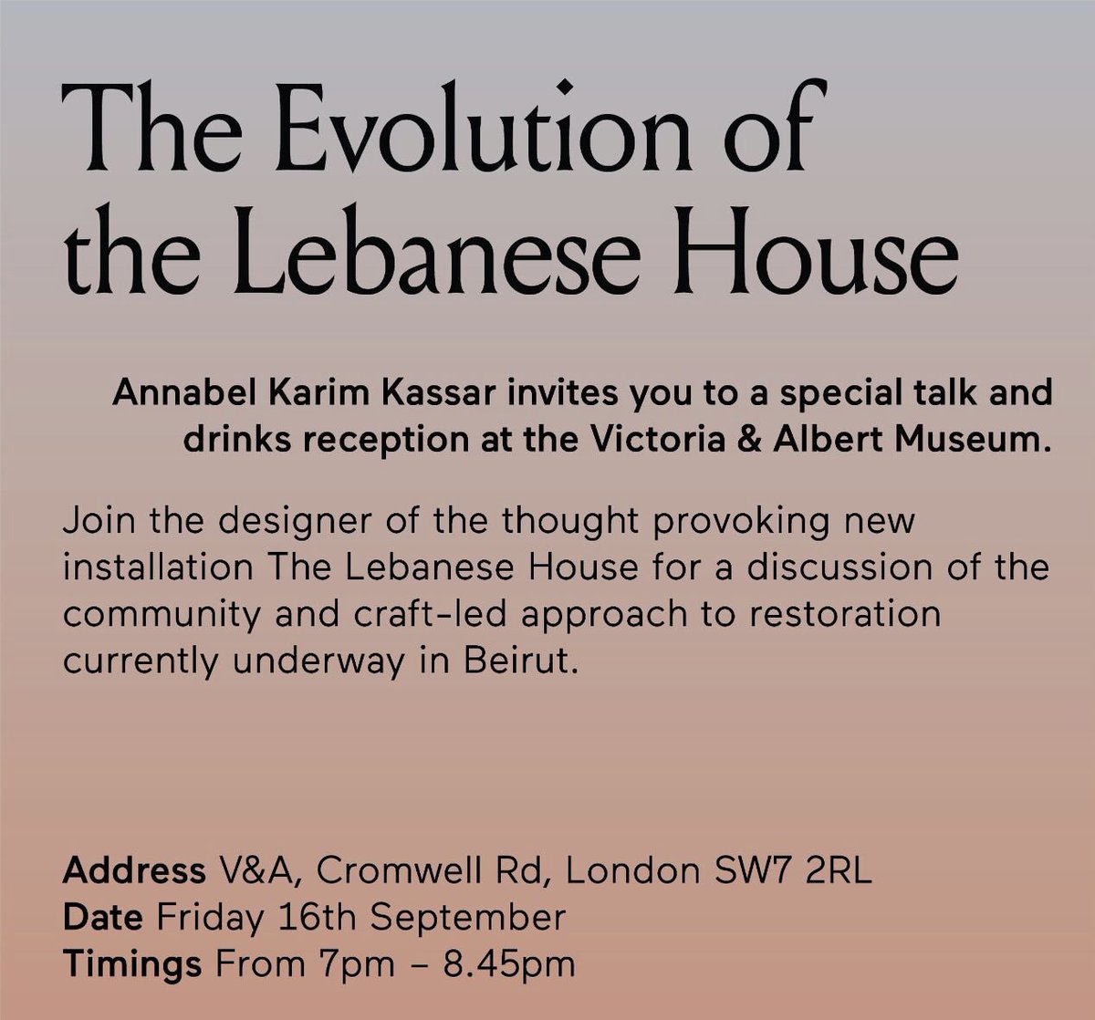 AKKarchitects's tweet photo. Join us on the 16th!! • Link in stories and in bio • Can’t wait to see you there!! • #thelibanesehouse #heritage #restoration #akkarchitects #buildingpreservation #traditionallibanesehouse #architecture #architect #vandamuseum #beirut #historicalbuilding https://t.co/QoL6BL0usu