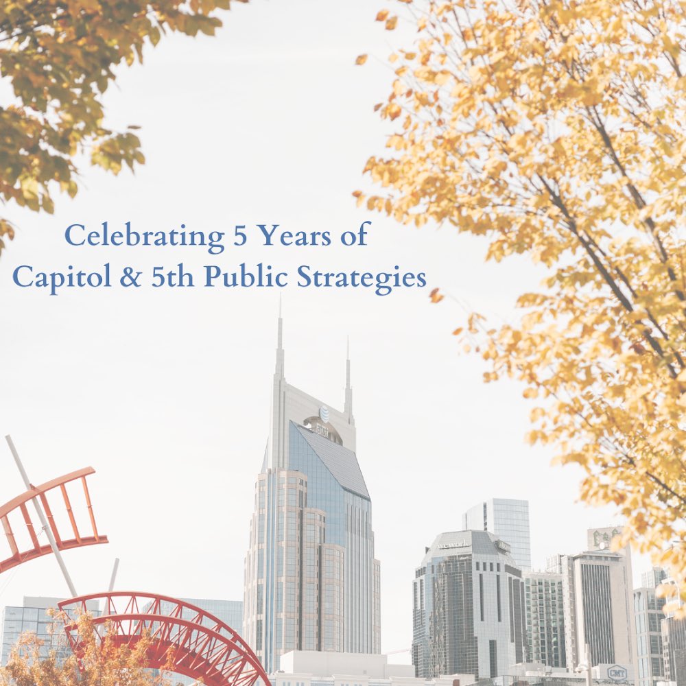 C5Strategies's tweet photo. Happy anniversary! September 1, 2022 marks 5 years of Capitol &amp; 5th. We are grateful to our clients, as well as past and present C5 team members, for all of their support! We are looking forward to the next 5 🎊 #C5for5 https://t.co/y72Z5XPS67