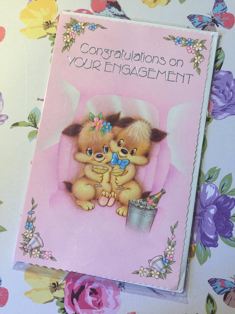 WatsonsVintage's tweet photo. These ADORABLE Kitschy Cards are just £3.50 each in my #etsyshop RARE Vintage/Retro - Circa 1970s Unwritten 'Congratulations on Your Engagement’ Card - Cute Dog Couple & Champagne Design -Sweet #PevrilCard https://t.co/kw1hcmU7dc #Rare #1970s #Vintage #EngagementCard #CuteDogs https://t.co/MlFz7h6W5g