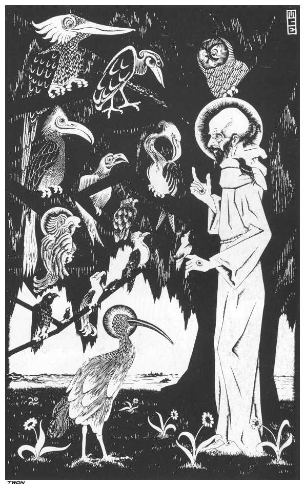 artistescher's tweet photo. St. Francis preaching to the Birds, 1922 #mcescher #surrealism https://t.co/q0PhgtPddJ https://t.co/1d52EpzLy8
