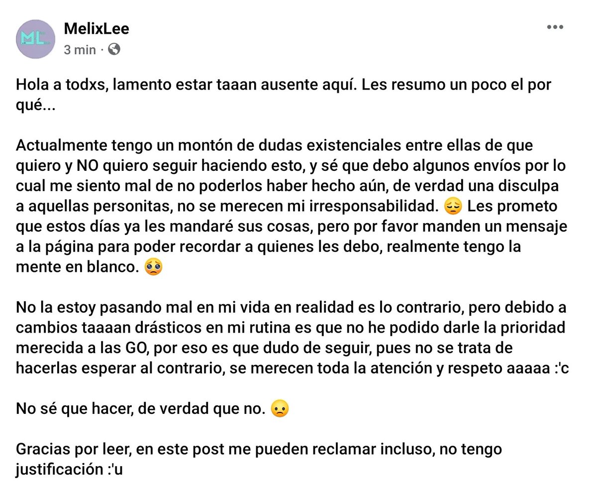 MelixLee's tweet photo. Mi carta de despedida.... Bueno no, ¿O quizá pronto? No lo sé 😔 https://t.co/8Gc0tiMaLS