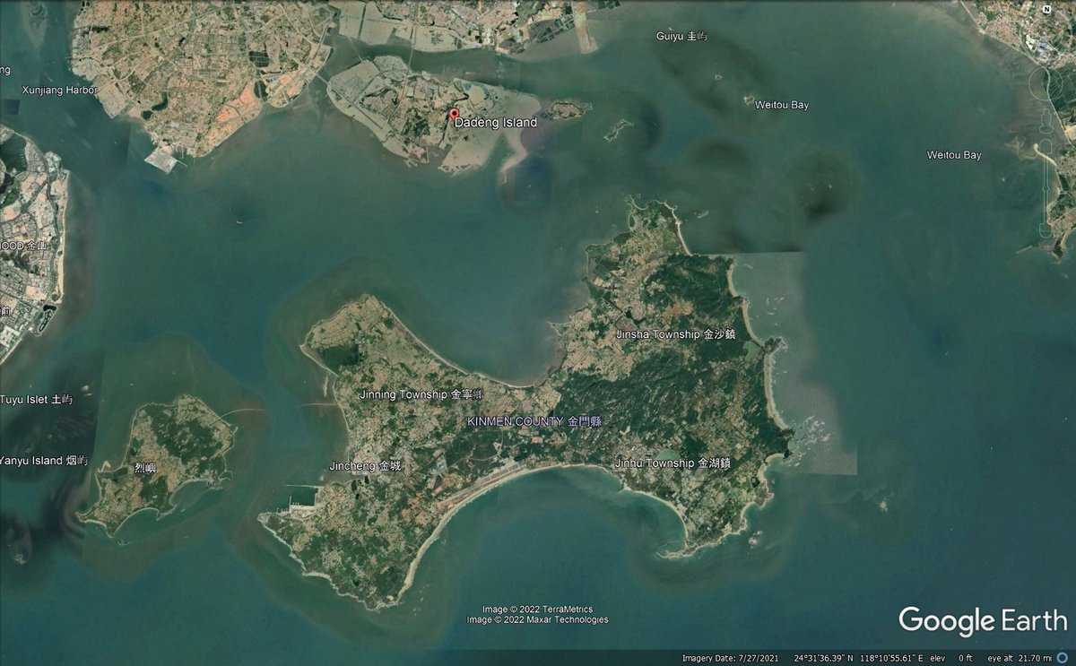 nuwangzi's tweet photo. #China #Taiwan #Dadeng #PLA

Following the latest tensions between China and Taiwan, it's worth talking about the on-going expansion of Dadeng Island (大嶝岛).

A potential area for force buildup, now only 5km from Kinmen. https://t.co/Dlo4OBGRkb