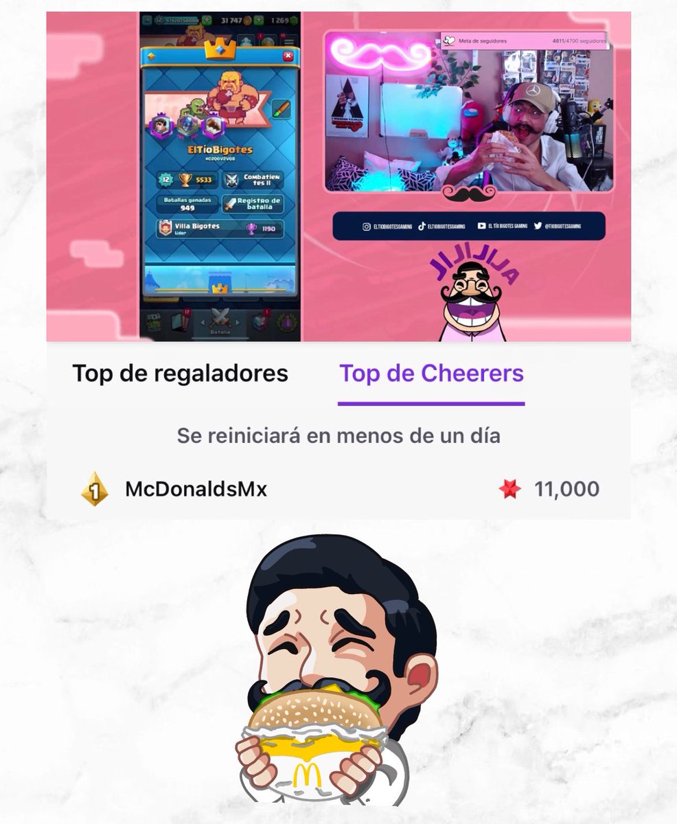 TioBigotesGamng's tweet photo. Hoy se come familia! Gracias @McDonaldsMexico 🍔❤️
#McBitesForBitsX2 https://t.co/Qpt1N61959