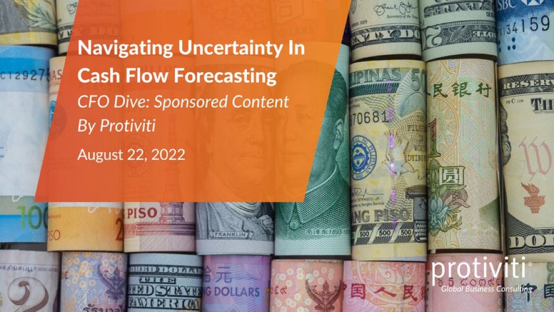 ProtivitiOman's tweet photo. Learn how to navigate the current volatility in cash flow forecasting by thinking long-term and strategic. Read more in CFO Dive: https://t.co/HuZUiDX2Ht
#CFODive #CFO #forecasting #cashflow #capital https://t.co/7nVQA92Pf2