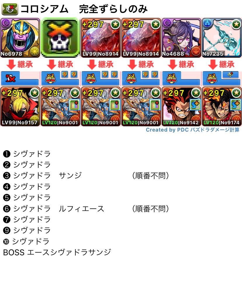 いせえび ワンピース コロシアム サンジxエースの周回パを作りました 改訂 Lsのコンボ加算が多いため 枝豆が1つも消されなくても ずらしで10コンボに到達し確殺です 押し順をシンプルに仕上げたつもり 道中回復不要 T Co Fghxlmc9mp Twitter