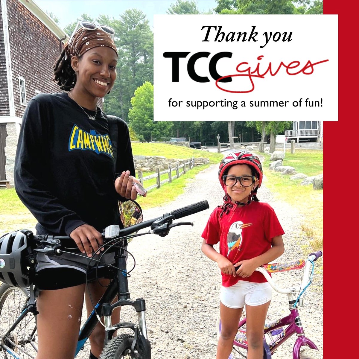 crossroads4kids's tweet photo. Thank you to our partners at TCC Gives for funding the purchase of 20 new bicycles this summer!  Biking around our beautiful sites is a beloved and important skill-building activity.  In fact, many campers learn to bike or improve their skills while at camp! #BetterTogether https://t.co/5RX6QVavGt