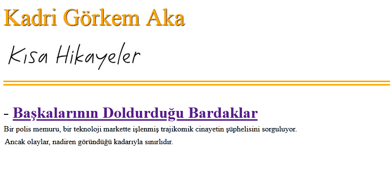 Uzun zamandır, kısa hikayelerimden birini sizlerle paylaşmadığımı farkettim.

O yüzden karşınızda;
Başkalarının Doldurduğu Bardaklar
indispensablethehypertext.com/shortstories/b…
Keyifli Okumalar...
