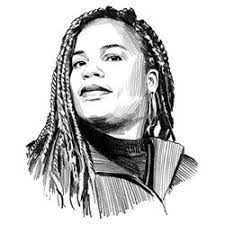 Black and white drawing of UC Berkeley Graduate School of Journalism alum Allison P. Davis. 