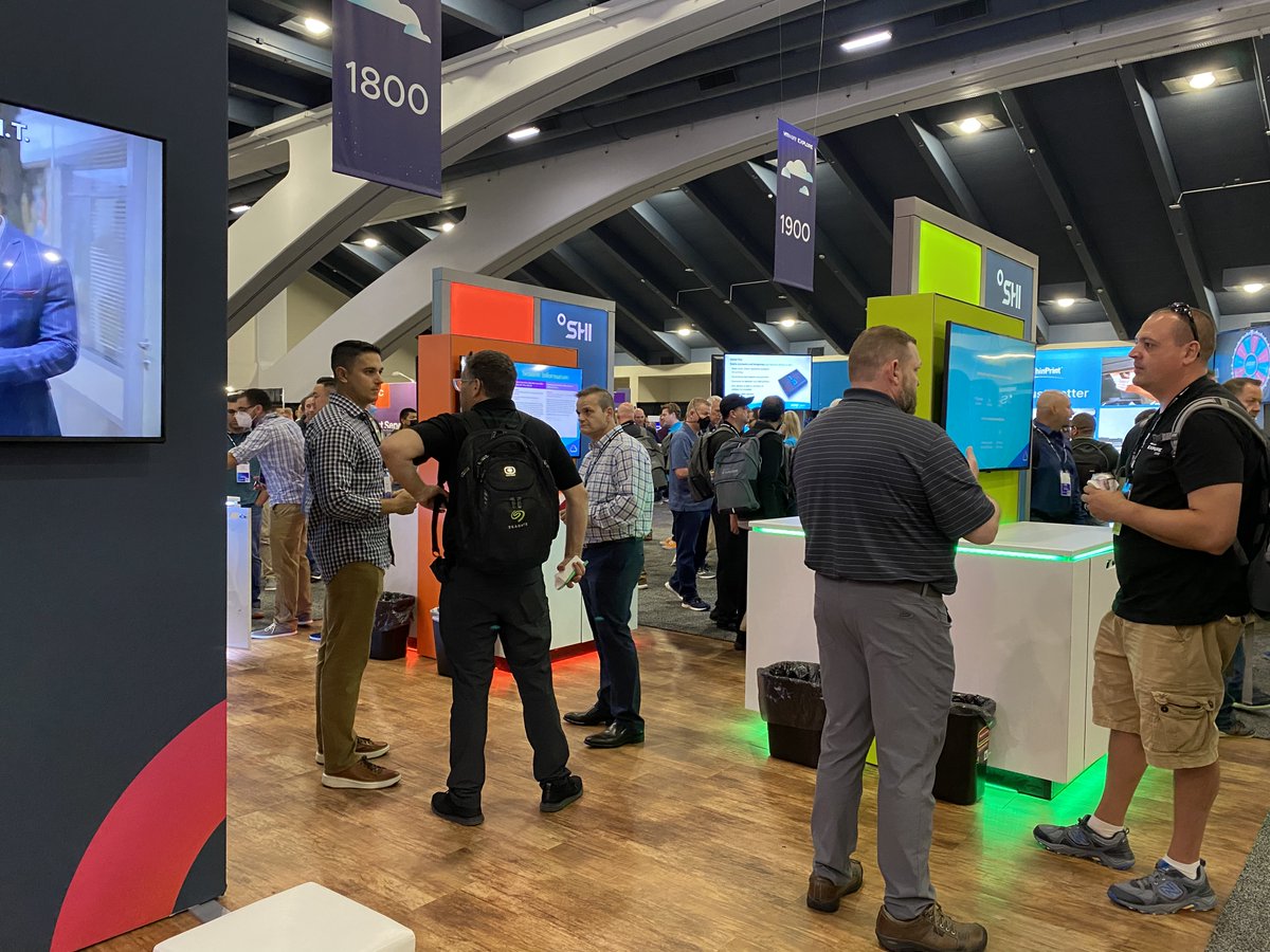 SHI_Intl's tweet photo. We’re halfway through the last day of #VMwareExplore22 and our booth is packed! Don’t forget to stop by before the end of the day and spin our wheel of prizes if you haven't already.
#PartneringWithSHI #WeAreSHI https://t.co/L6A6QGhchh