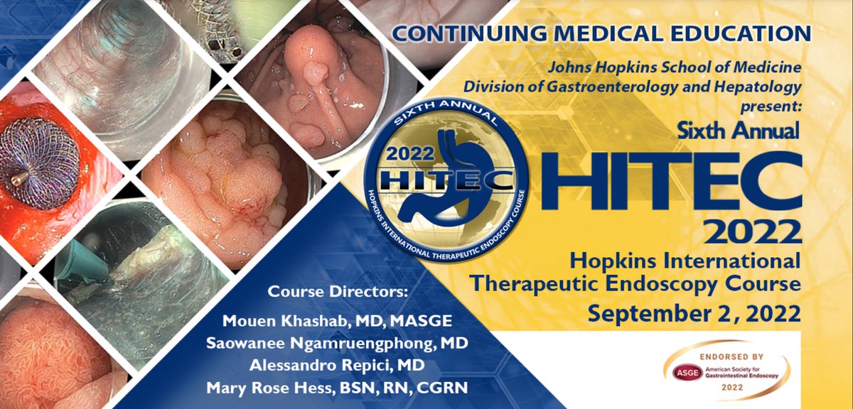 MouenKhashab's tweet image. HITEC 2022 is taking place TOMORROW! Join me for a full-day of Live Endoscopy from Johns Hopkins and other centers of excellence with Live Spanish Translation. Learn more and register: hitec-course.com

#endoscopy #gastroenterology #hitec2022 #innovation #gi #hitec