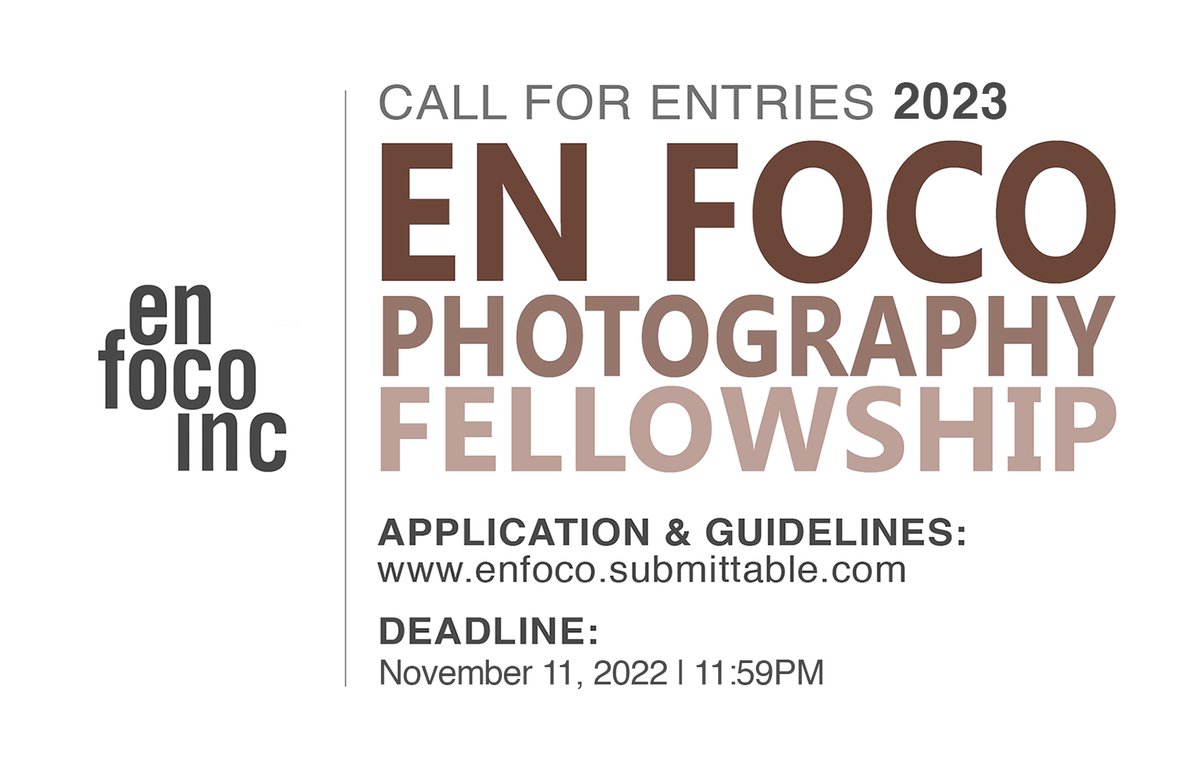 Apply today for 2023 Photography Fellowship  enfoco.org/fellowship/sub…

#artsubmission #callforartists #artsubmissions #art #opencall #centrala #submitart #opencallforartists #artist #drawing #submityourart #artwork #coventryartists #callforartistsuk
