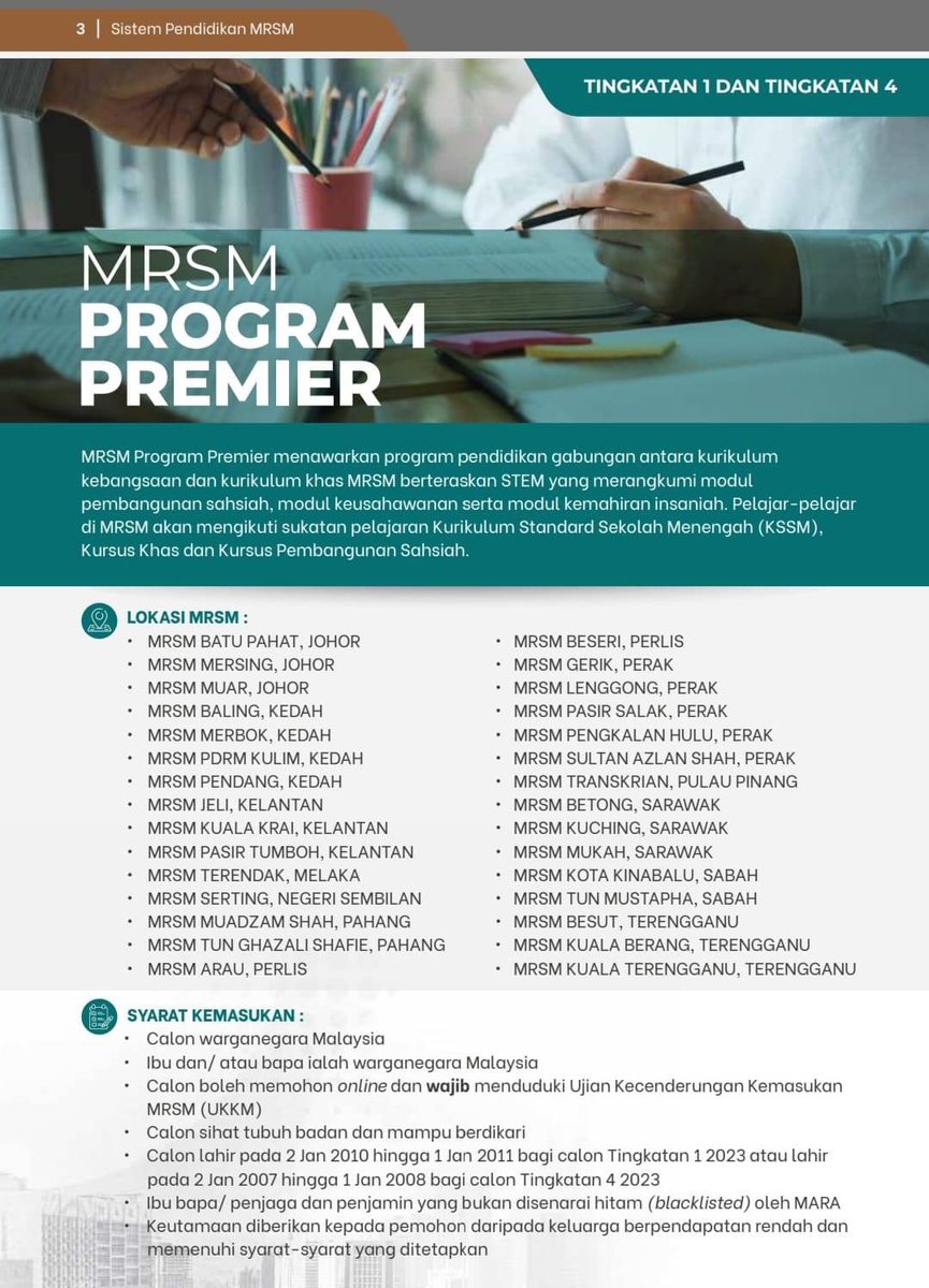 mrsmkuching's tweet photo. Program Pengajian Di Maktab Rendah Sains MARA Bagi Tingkatan 1 &amp; Tingkatan 4 Tahun 2023 https://t.co/aPsvn66yxs