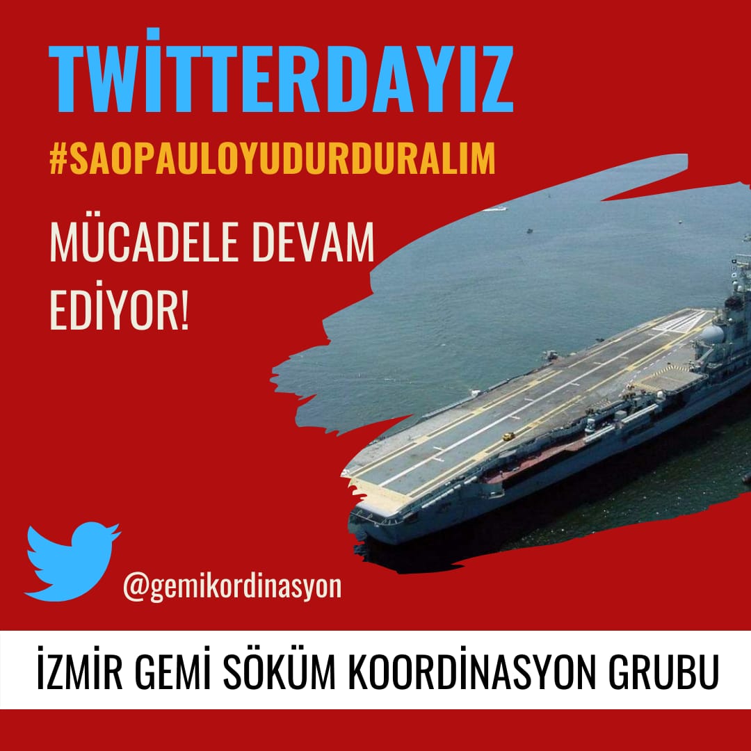Ülkemiz ve Aliağa Dünyanın Çöplüğü Değildir!
Gemi yoluna devam ediyor. Mücadele devam ediyor!
#SaoPauloyuDurduralım