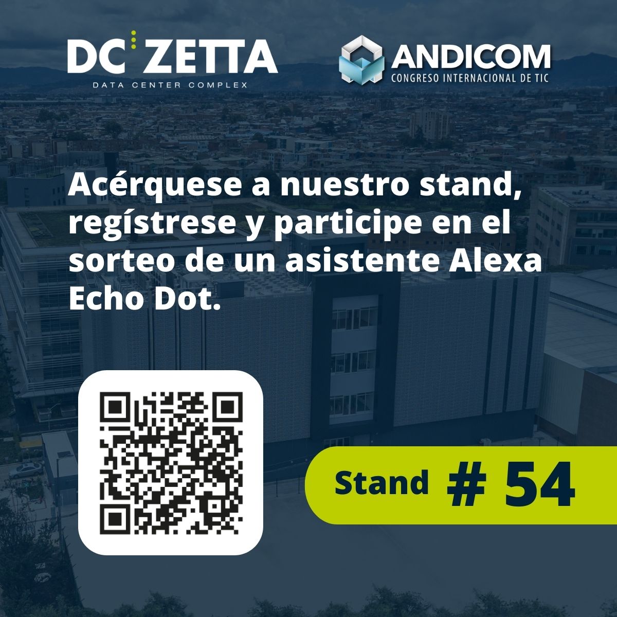 DatacentersZFB's tweet photo. Estamos en #Andicom2022 con nuestro equipo de expertos en negocios, visite nuestro stand y conozca impacto positivo que tiene establecer la operación de la industria 4.0 en un centro de datos de clase mundial como #ZettaDCComplex. https://t.co/4dXUJh4leD