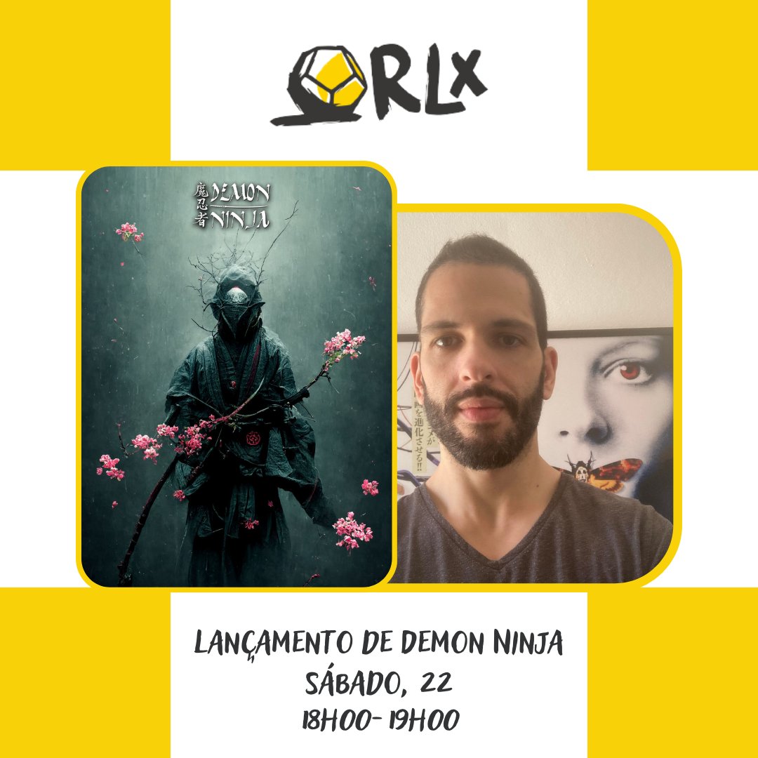 rolisboa's tweet photo. Pedro Reis traz-nos Demon Ninja, um jogo narrativo de terror e redenção, cuja espiritualidade se projecta para além da morte. Será lançado na Rolisboa e poderão saber mais sobre ele Sábado, dia 22, das 18h00 às 19h00.

#demonninja #lançamento #rolisboa #jogosnarrativos #ttrpg https://t.co/HknumVQO5m