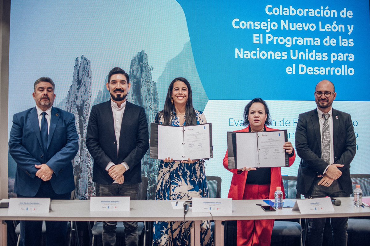 ConsejoNL's tweet photo. Hoy presentamos el acuerdo de colaboración entre el @consejoNL y la @PNUD_Mexico para evaluar el financiamiento para el desarrollo en el estado de @nuevoleon https://t.co/Q57SJyHIJD
