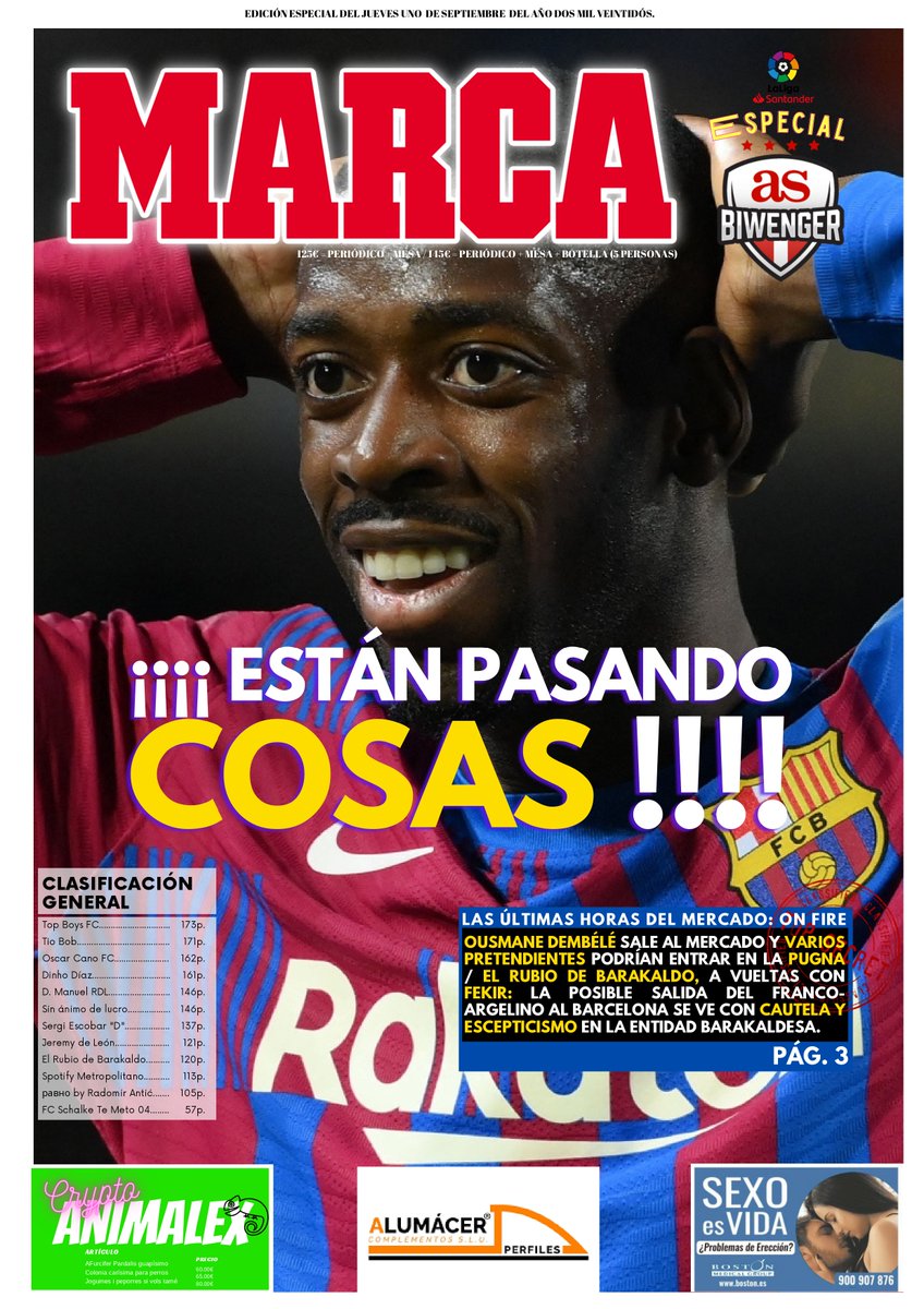 PortadaBiwenger's tweet photo. PORTADA JUEVES UNO DE SEPTIEMBRE | EDICIÓN ESPECIAL https://t.co/9MKEFcDrWc