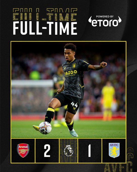 astonvillastp's tweet photo. Full Time Match Updates
Arsenal 2⃣ - Aston Villa 1⃣ https://t.co/V2UHgiOnPm