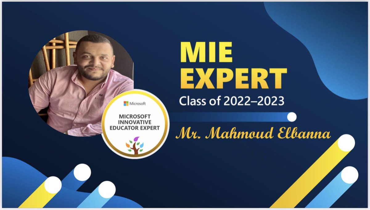 2mkMr's tweet photo. I'm absolutely excited to be accepted again for the fifth time as an #MIEExpert . I'm very excited for the year ahead as a member of this brilliant community!  #MicrosoftEdu @MicrosoftEDU #MIEExpert2023 #microsoftEgypt https://t.co/j47JrkCTEV