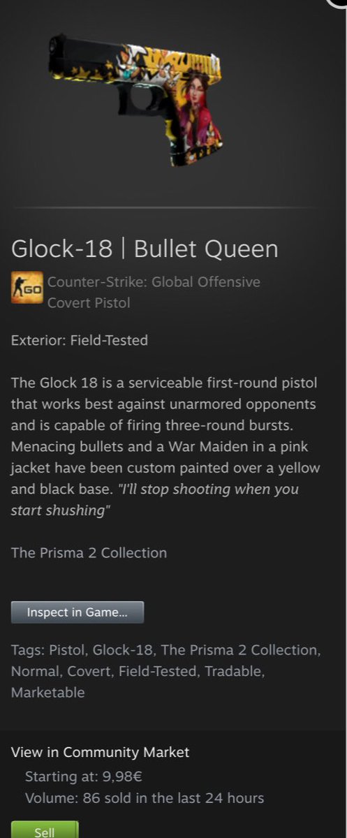 trivistumX's tweet photo. 🔥 CS:GO GIVEAWAY #10 🔥

🎁 $11 Glock-18 | Bullet Queen (Field-Tested)

To enter:
✅ Follow me &amp; @Its_Lusky
✅ Retweet

🍀 Good Luck!
⏳ Ends in 24 hours!

#CSGO #CSGOGiveaway #csgogiveaways #freeskins #csgofreeskins #csgofreeskingiveaway https://t.co/mC5bbAW6Aa