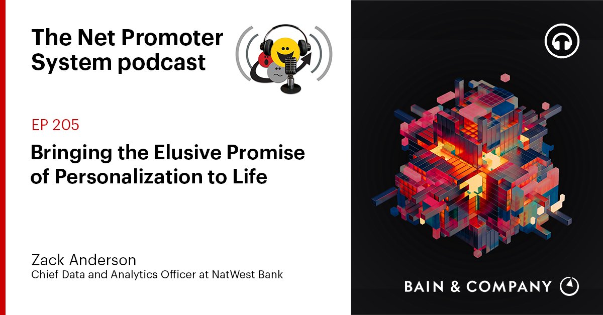 BainandCompany's tweet image. In the @NetPromoterSys #Podcast, @rgmarkey and Zack Anderson, chief data and analytics officer at @NatWest_Help, discuss how to leverage data and analytics to develop deeper customer relationships.

Listen now 🎧: atbain.co/3CQFR9O