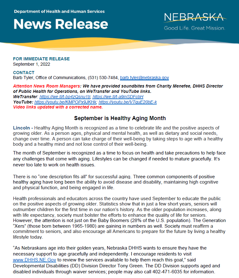Nebraska DHHS tweet media