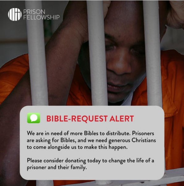 MCHolyGhost's tweet photo. Break through prison walls!  Send a gift— a Bible—to a prisoner today. Currently the demand for Bibles in prisons across the country is at an all time high. Prisoners are requesting Bibles, and we will ALWAYS meet that need. https://t.co/hndswbVier https://t.co/sGtAnX77VF