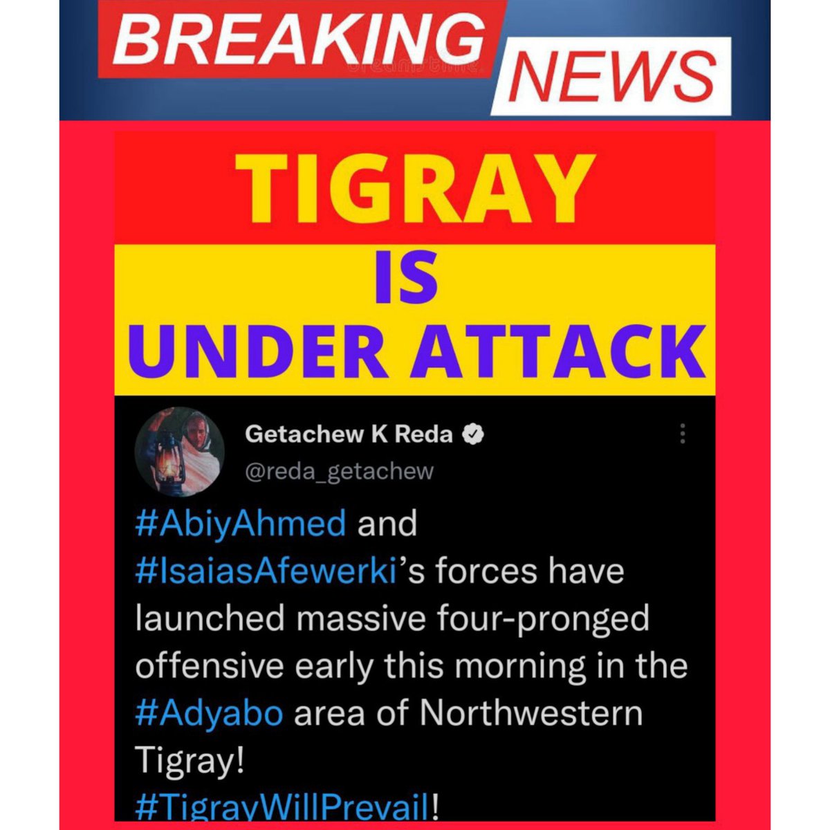 2teblets's tweet photo. #TigrayUnderAttack
Without a doubt, the enemy's 
arrogance will be blown away and will be brightened. The Military Command of the Tigray Army calls on the entire people and army to protect themselves from the enemy. 
#TigrayGenocide @2teblets
@GermanyDiplo @ItalyMFA https://t.co/mhAHK8qW8G