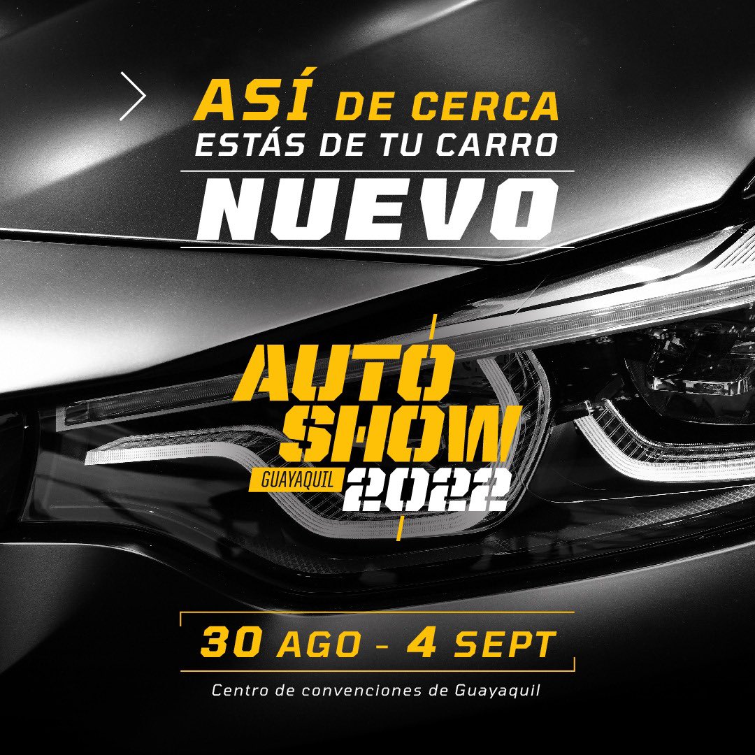 marca90ec's tweet photo. Tu carro nuevo está a un paso de ti.
¡Encuéntralo en #Autoshow2022! Del 30 de agosto al 4 de septiembre grandes marcas te esperan en la feria automotriz favorita de los guayaquileños. 

¡Te esperamos en el Centro de Convenciones!
#EsHoraDeCarroNuevo https://t.co/OApIF9FQ7w