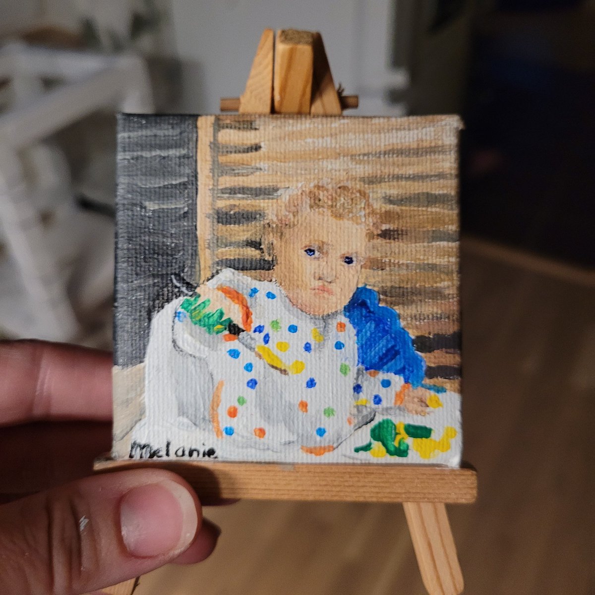 MelanieDuring's tweet photo. Made a little miniature painting of a painting Odin tonight. #Paintception https://t.co/WiIeEQh50r