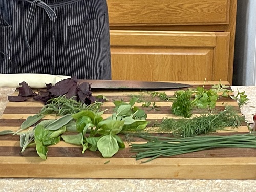 Look at this savory crepe and fresh herbs from Prairie Moon Herbs demo this afternoon. They smell and look amazing! #sdvalueadded