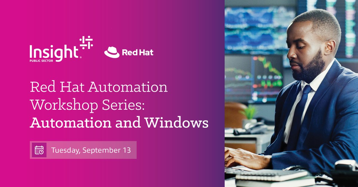 artolvera616's tweet photo. Join #InsightPublicSector and @RedHat guest speaker Derek Thurston at the #QuanticoCyberHub to discover how #AnsibleAutomation can reshape your Windows environment. #CyberBytesFoundation 

➡️ https://t.co/ffazeNBv85 https://t.co/KtVebcl0nD