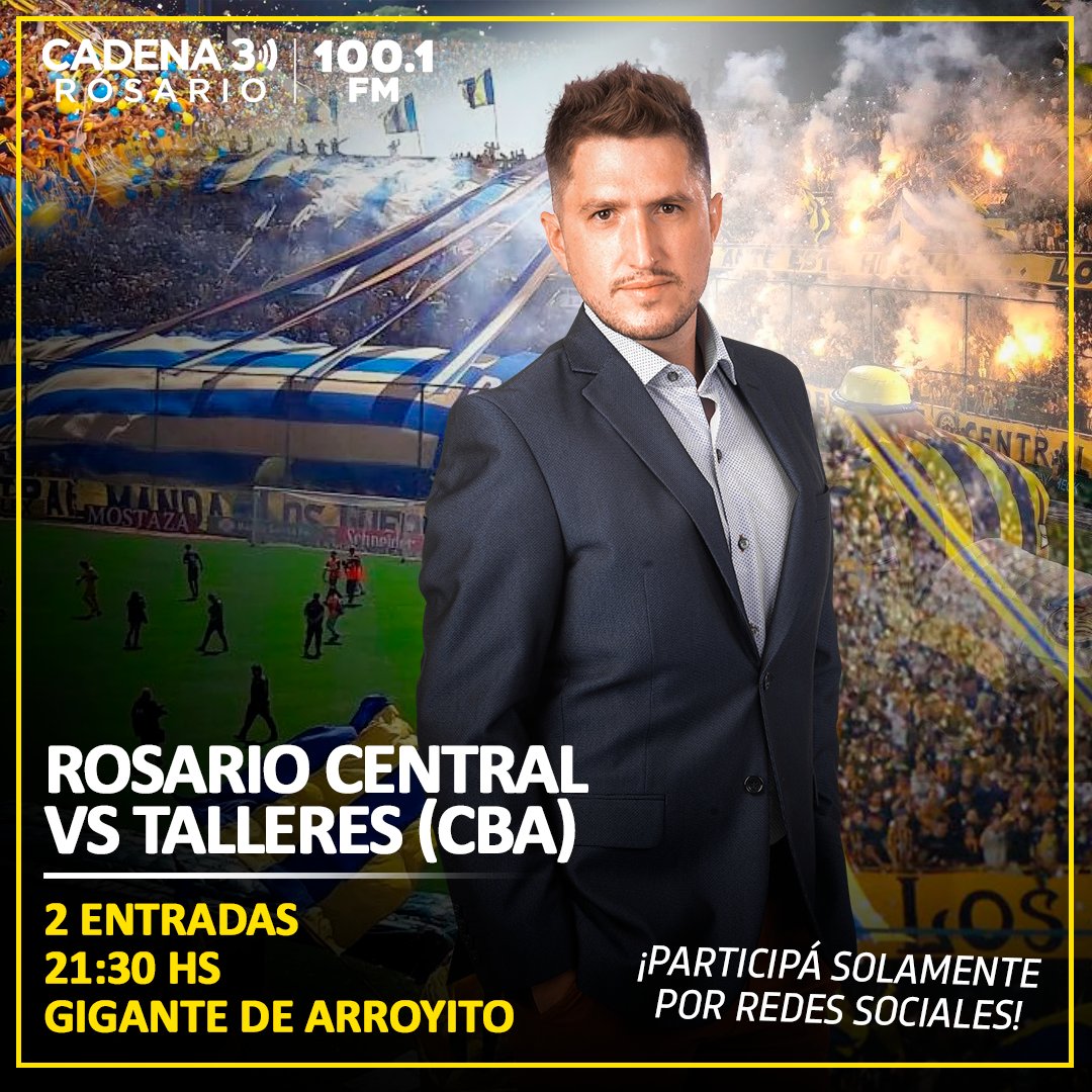 Cadena3_Rosario's tweet photo. ¡REGALAMOS 2 PLATEAS PARA VER AL CANALLA! 🏟✨
De la mano de @HernanFunes y en el #MesDelOyente seguimos con mas sorteos!

Participas en nuestras redes sociales 📱💻 ¿Cómo hay que hacer?
- Seguinos en @Cadena3_Rosario 
- DALE RT!

SORTEAMOS EL VIERNES 02/09 EN #RadioInforme3 👈📻 https://t.co/VgkgEr8U2g