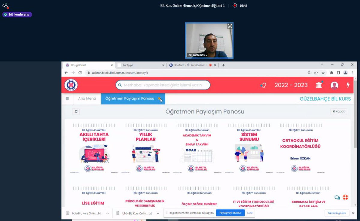 BilKurs's tweet photo. 2022-2023 Eğitim Öğretim Yılı BİL KURS Online 2. Hizmet İçi Eğitim Programı, BİL Eğitim Kurumları Kurul Başkanımız Sn. Ümit KALKO @UKalko , Genel Müdürümüz Sn. Elif PEHLEVAN @elifpehlevan1 ve Akademik Koordinatörlerimizin Sistem Tanıtım Sunumlarıyla Gerçekleşmiştir. https://t.co/qenQqVCWCc