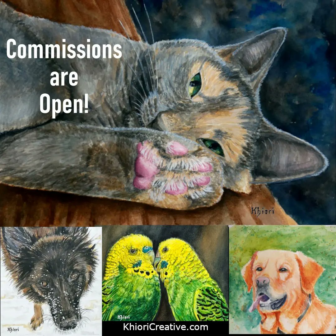 KhioriCreative's tweet photo. I'm officially open for #petportrait commissions for the holiday season! Pet portraits make great gifts and I'm really excited to paint some new animals. Contact me quickly, I have a limited number of spaces available. 😁
Hope to hear from you soon!
.
https://t.co/RcgPUv0lGZ https://t.co/IUHQbqhkPW