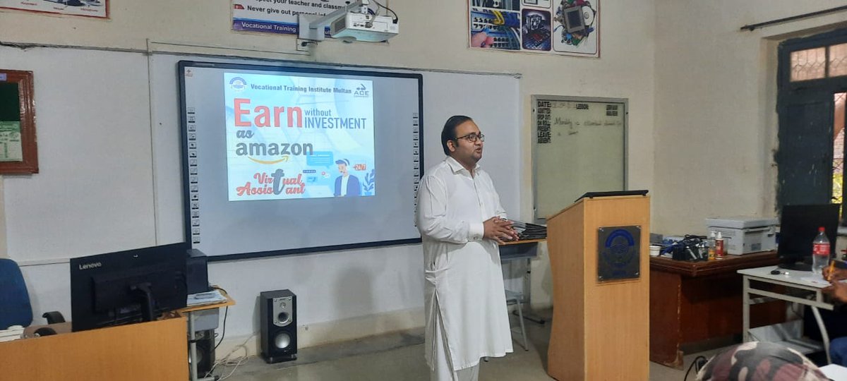 VTI_Multan_PVTC's tweet photo. #AMAZON_VIRTUAL_ASSISTANT
Session on How to #Earn without #investment by @Waqasahmadqazi 
CEO #ACE_CONNECT
@PvtcRm @hassan_farasat @PVTC_Official https://t.co/qoKmIO1s2Z